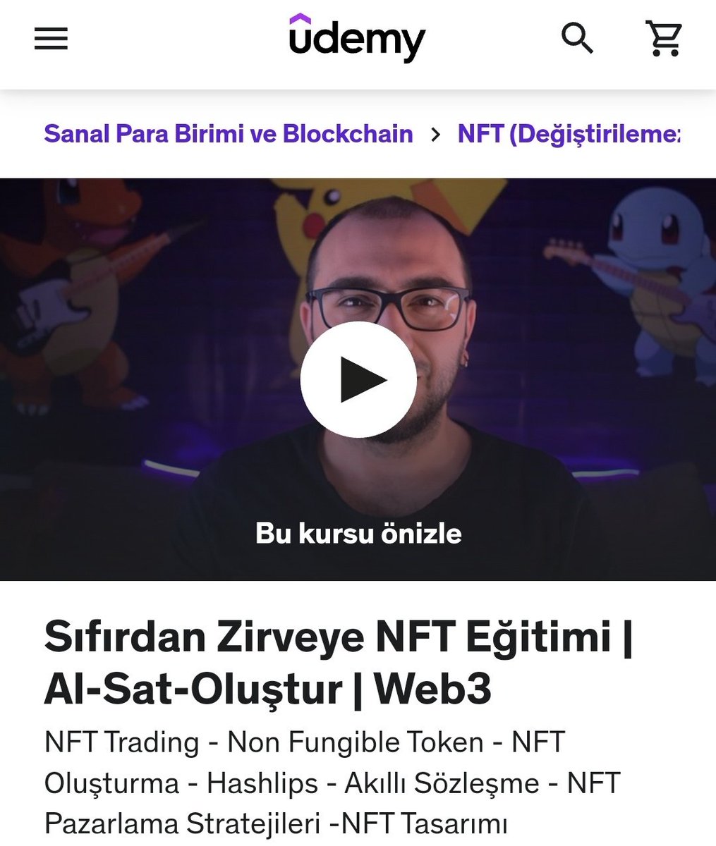 İster büyük bir proje yapmaya hazırlanın ister sadece NFT nin ne olduğunu öğrenmek isteyin, ister fotolarınızı NFT'ye dönüştürerek kazançlar elde etmek isteyin. Her kesime uygun #NFT eğitimim şu an yayında ⬇️⬇️⬇️
udemy.com/course/sifirda…

#NFTCommuntiy #nftturkey #Metaverse