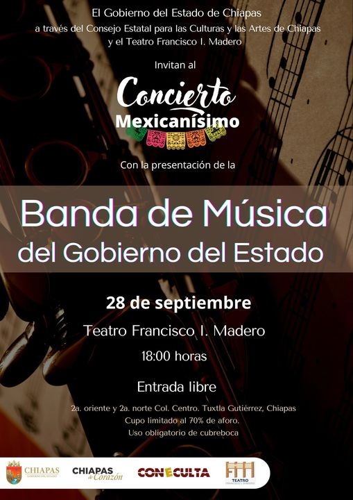 TeatroFIM's tweet photo. Para culminar el mes patrio, cerramos con broche de oro y con dos Conciertos Mexicanísimos que serán inolvidables. 
No faltes

@coneculta 
#TeatroFranciscoIMadero 
#SomosConeculta https://t.co/IzS5U3kqby