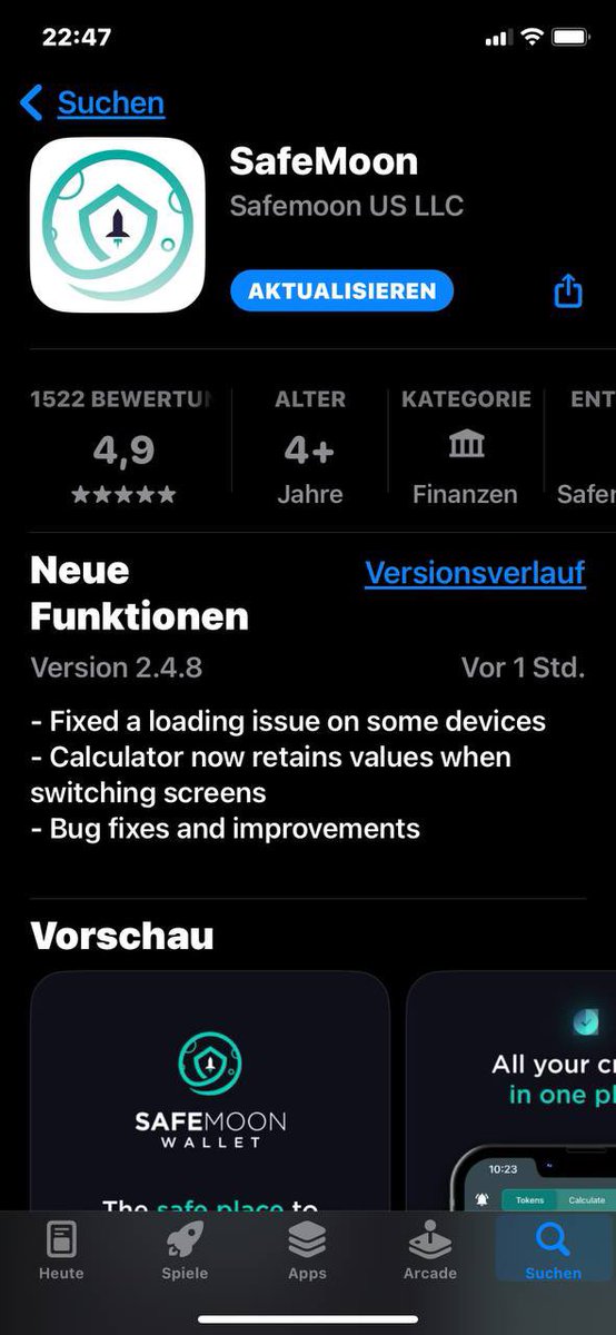 Neues iOS Update verfügbar #SAFEMOON