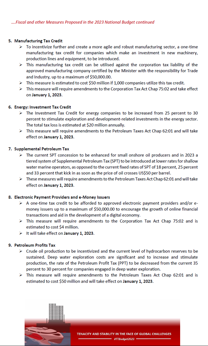 MoFTT's tweet photo. Here is an outline of the fiscal measures proposed in the 2023 National Budget

#TTBudget2023 https://t.co/0fL44AJOgn
