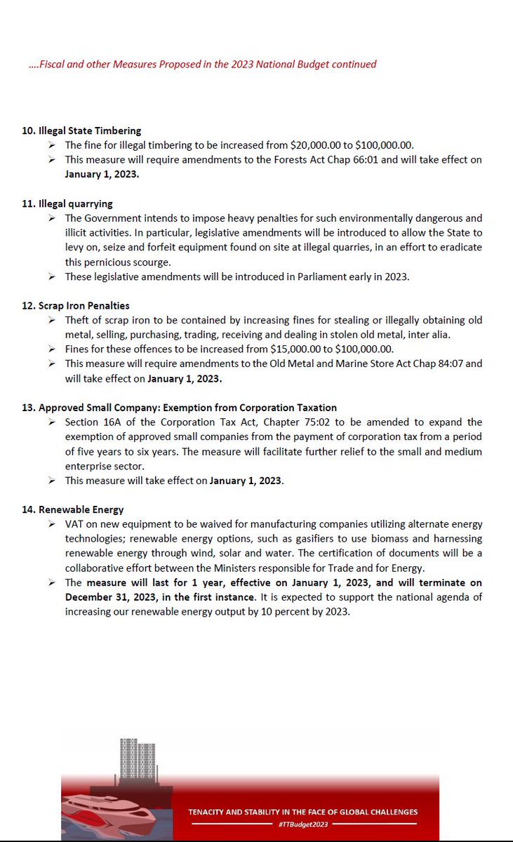 MoFTT's tweet photo. Here is an outline of the fiscal measures proposed in the 2023 National Budget

#TTBudget2023 https://t.co/0fL44AJOgn