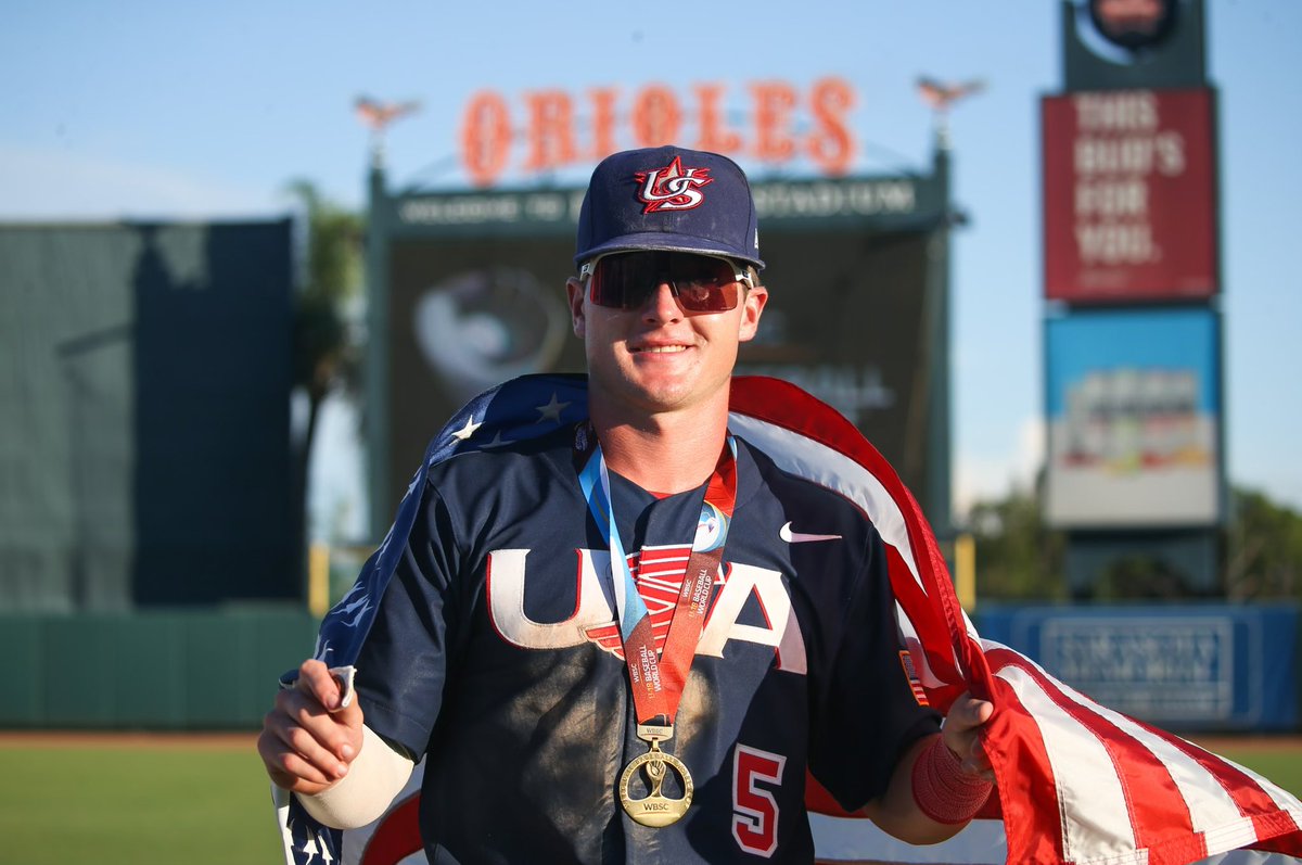 Congrats to our very own Kevin McGonigle who recently won Gold representing Team USA in the 18U World Cup <a href="/MBAP_Athletics/">Bonner & Prendie Athletics</a> <a href="/kevinMcGonigle7/">Kevin McGonigle</a>