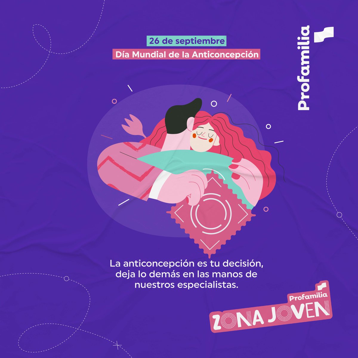 ProfamiliaCol's tweet photo. 26 de septiembre, Día Mundial de la Anticoncepción. 

La anticoncepción es un derecho fundamental y Profamilia te lo garantiza, #ZonaJoven es un espacio para informarte, conocer y acceder a tus Derechos Sexuales y Reproductivos 💜💚

#Profamilia #Derechos #Anticoncepción https://t.co/M5ElhBmIzz