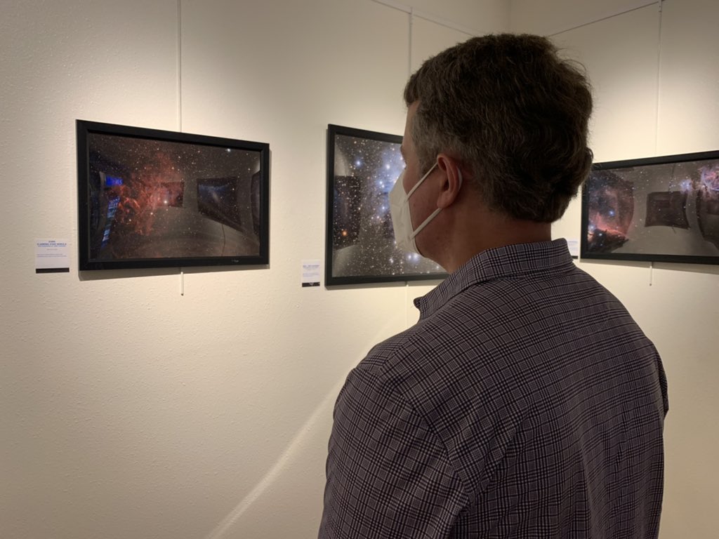 UTAScience's tweet photo. Early start to 𝙒𝙤𝙧𝙡𝙙 𝙎𝙥𝙖𝙘𝙚 𝙒𝙚𝙚𝙠 with the debut of an astrophotography gallery in the UC feat. shots from @3rfsciences Director of Astronomy Jerry Gardner.

🗓 Sept. 29-Oct. 10
🔗 https://t.co/Ivklp7bkBw

#MaverickScience x @UTAPlanetarium https://t.co/umhlgiOiKI