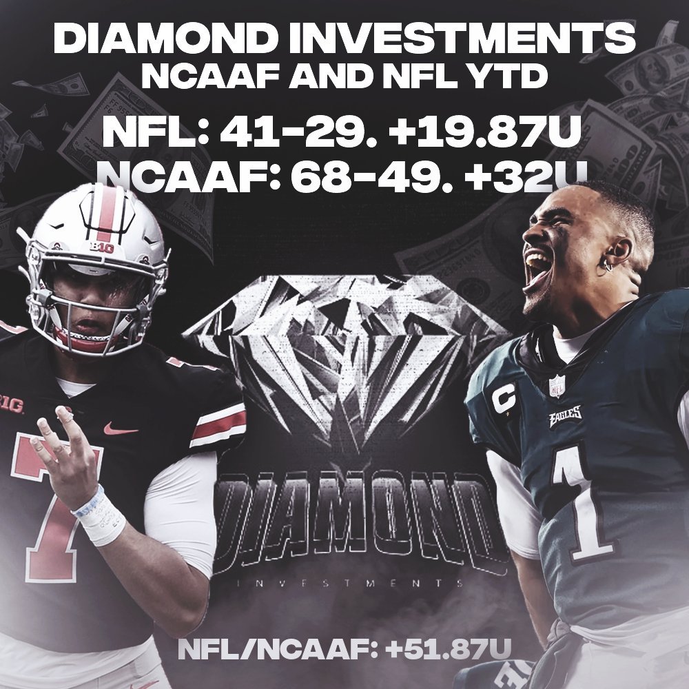 Giving 7 random people who LIKE + RT the 3U NFL MAX Tonight 🏈 

Subscribers are +50.57u in September🤯💎

$50 bettors are up $2,529
$100 bettors are up $5057
$500 bettors are up $25,285
$1000 bettors are up $50,570

Become a subscriber here⤵️ bit.ly/DiamondDubClub