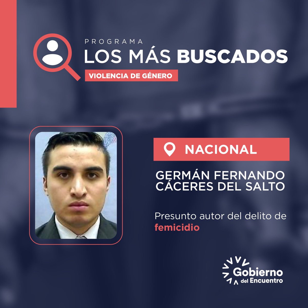 MinInteriorEc's tweet photo. Trabajemos juntos contra la violencia de género. 
Si tienes información de la ubicación de Germán Cáceres, #MásBuscado por el delito de femicidio, comunícate al 1800 DELITO (335486). 
Se guardará absoluta confidencialidad.
Recompensa de hasta $ 20 000. https://t.co/uhCOHCO8kD