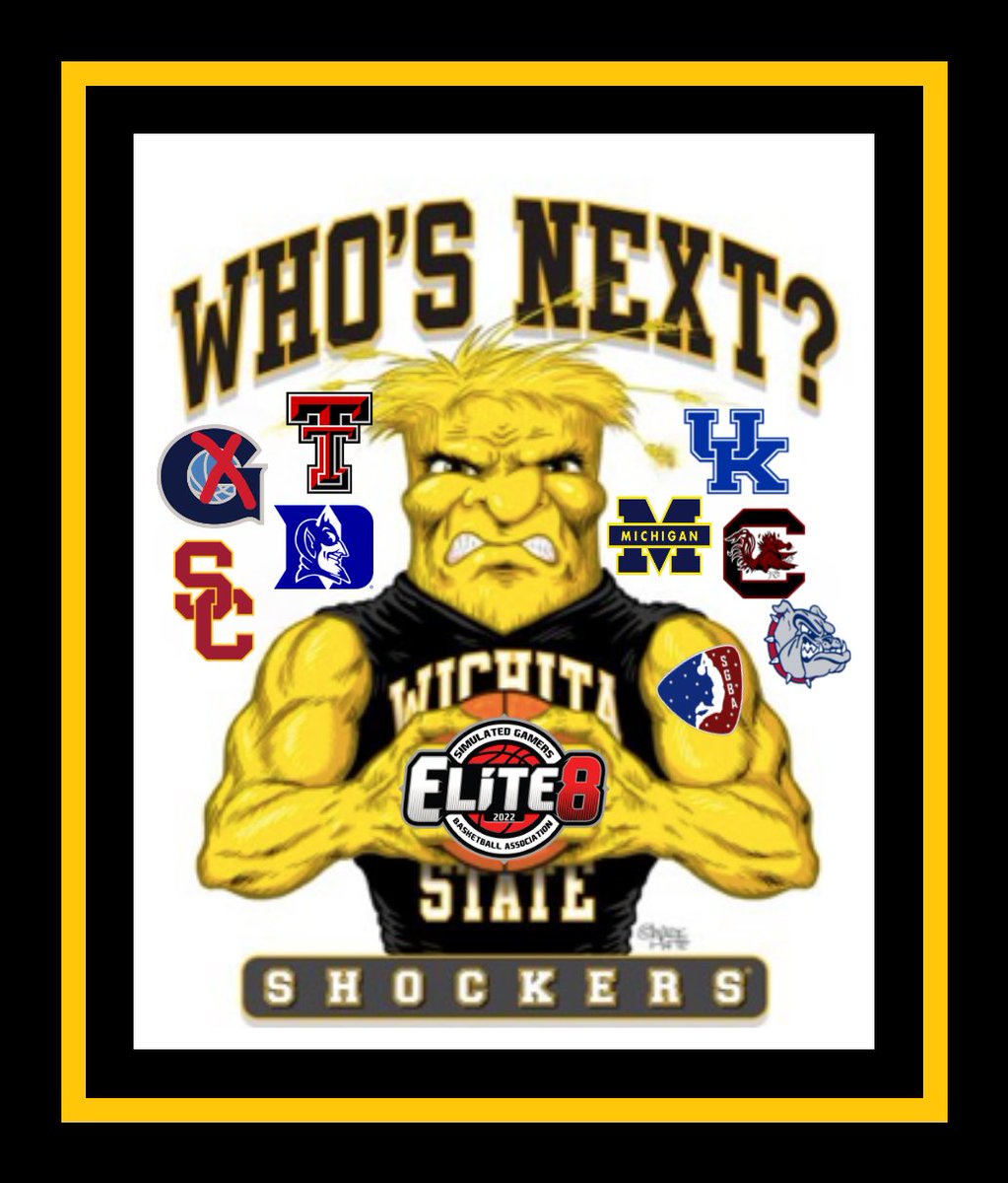 After a hard fought comeback win against a very Game # 19 Georgetown Hoyas the Shockers advance to the Elite 8 in <a href="/SGBA2K/">SGBA</a> Tournament. We will now take on the # 11 Trojans of  USC tomorrow night at 8pm on YouTube. Come show your Shockers support. #ShockTheSystem #Elite8