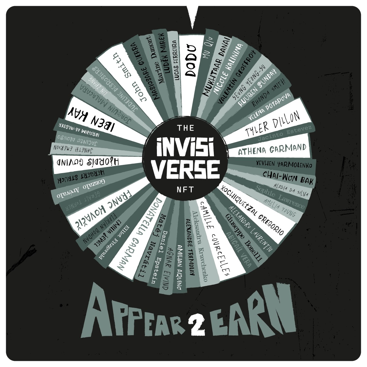 The_Invisiverse's tweet photo. Attention Holders of The Invisible People! π’
Starting next week and all throughout October, we'll be releasing a weekly #Appear2Earn πΈ Episode featuring a random character from the pool listed on @OnePlanet_NFT right NOW.
Is your character listed in this wheel? π₯ https://t.co/yLncF6HA3a