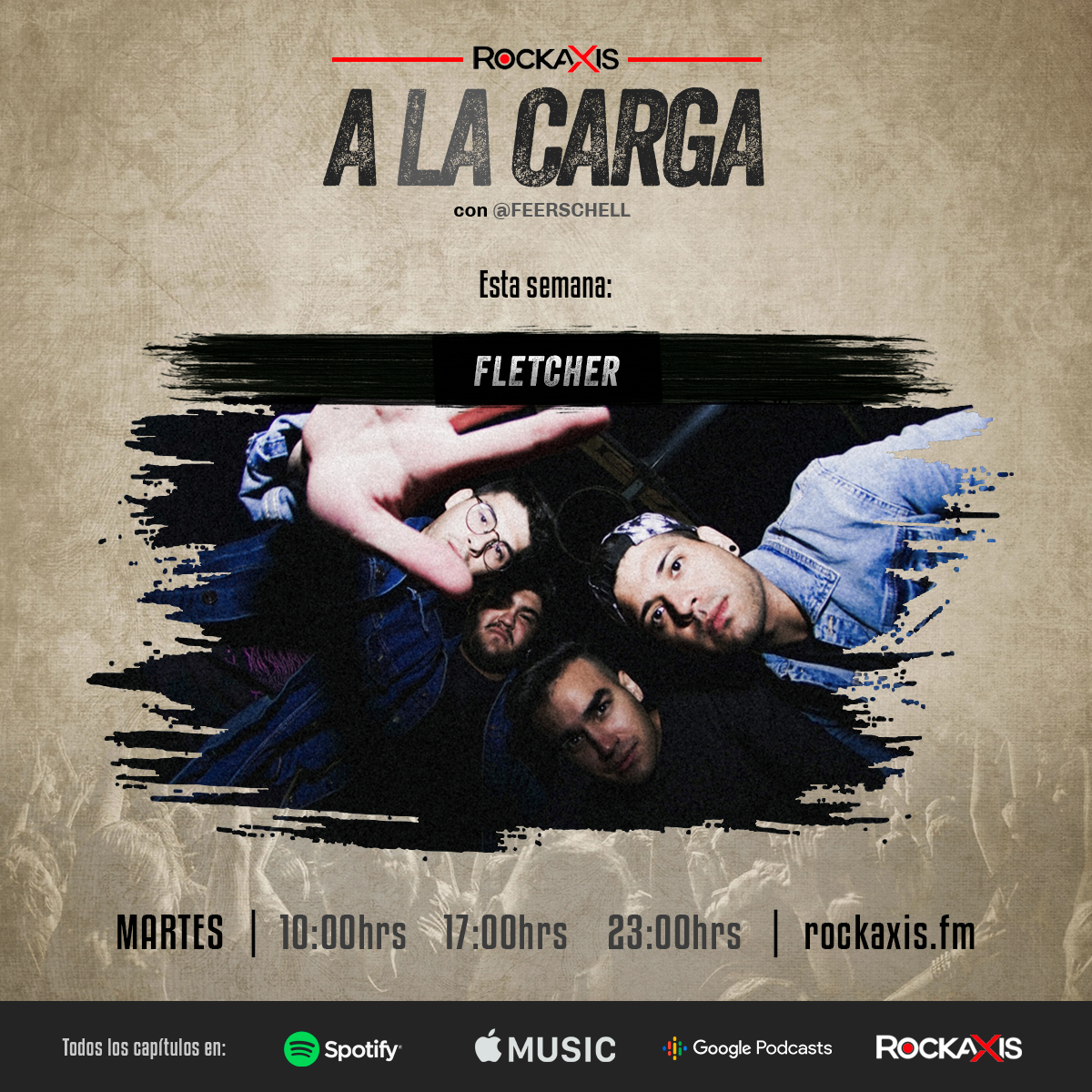 Este martes volvemos con todo en A la carga. Escucharemos lo nuevo de <a href="/Losfletchercl/">Los Fletcher</a>, @Jam87_oficial, <a href="/Teravox/">Dennis Berg</a>, @Gran_capitals, @Astedario y <a href="/Kinmakiru/">Kinmakirú</a>. 

Escúchalo a las 23 hrs por Rockaxis.FM | Conduce: <a href="/Feerschell/">Feña Schell</a>