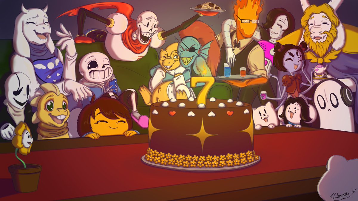 NovatiAndromeda's tweet photo. I'm a little late to the party. Happy 7th birthday Undertale~! 

#undertale #undertalefanart #undertale7thAnniversary #happybirthdayundertale https://t.co/aVshqWR7dM