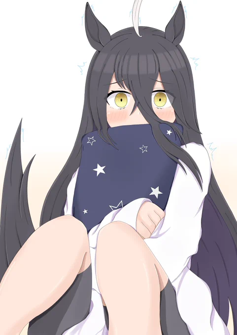 休日、珍しく起きてくるのが遅いカフェの様子を見に行くと…「すんすん…トレーナーさんの匂い……っ!!」#ウマ娘  #マンハッタンカフェ 