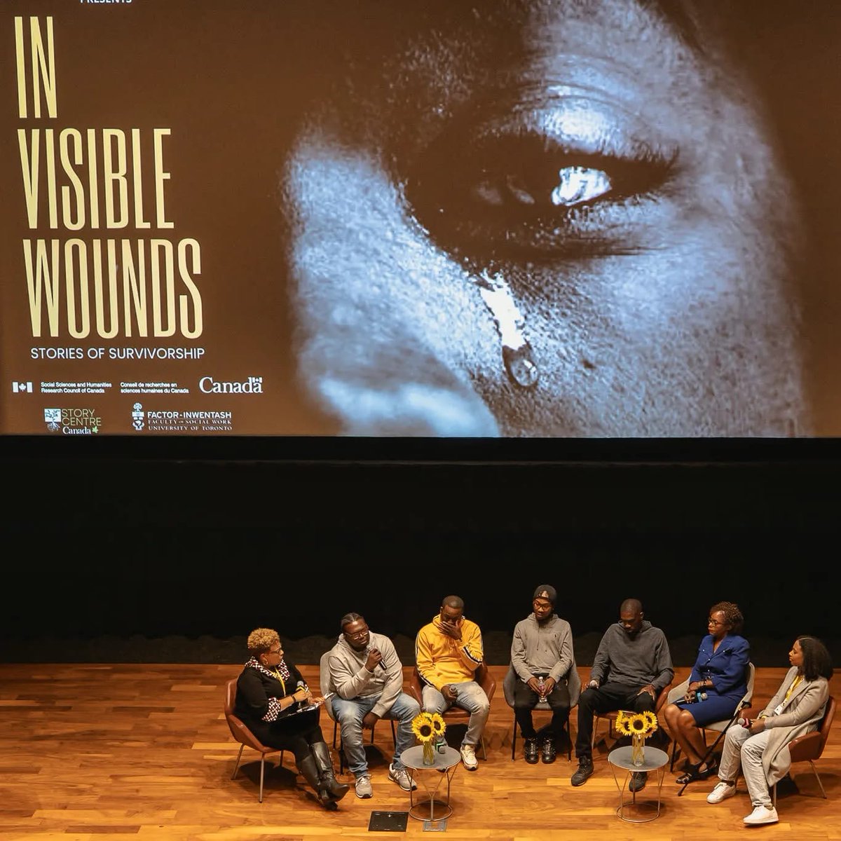 TheCRIBTweet's tweet photo. We couldn't make it to TIFF, so we brought TIFF to us.

THANK YOU to everyone who attended  our premiere screening of Invisible Wounds: Stories of Survivorship. It was certainly a night to remember! 💛 Stay tuned for our upcoming community screenings...

#TIFF #InvisibleWounds https://t.co/StkvZLz2Zt