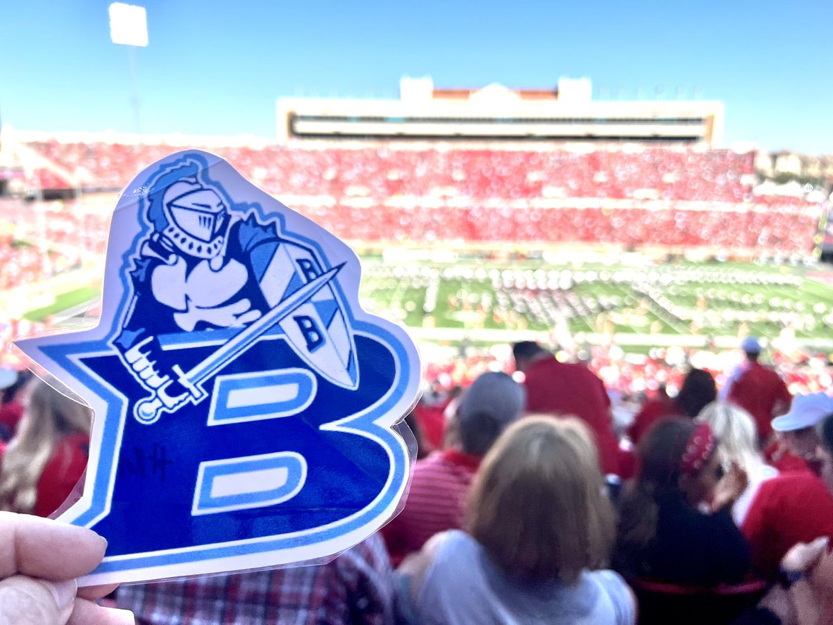 WeissBHS's tweet photo. #FlatBlueRaider #161 was in Lubbock Saturday and brought the #BELLieve spirit to its counterparts in red instead of my alma mater. Congrats to the many Tech alum and fans at Bell! #HornsUp #HookEm #54and18 https://t.co/yxqVlkqNQs