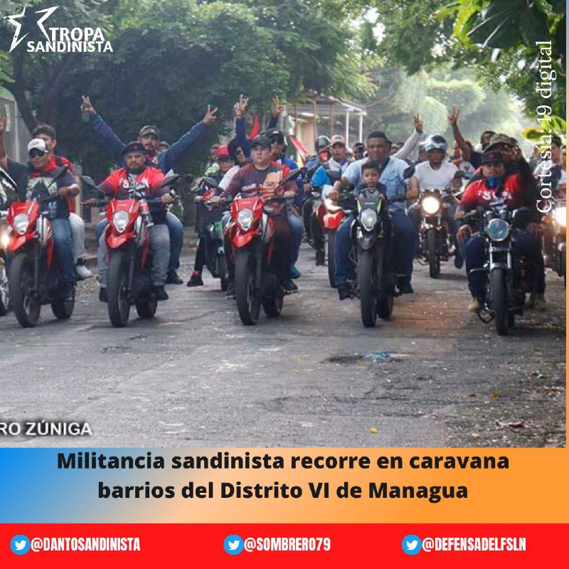 En #Nicaragua 🇳🇮 día a día el pueblo recorre sus calles con alegría y seguridad. ✌ 🔴⚫ #PatriaBenditayLibre