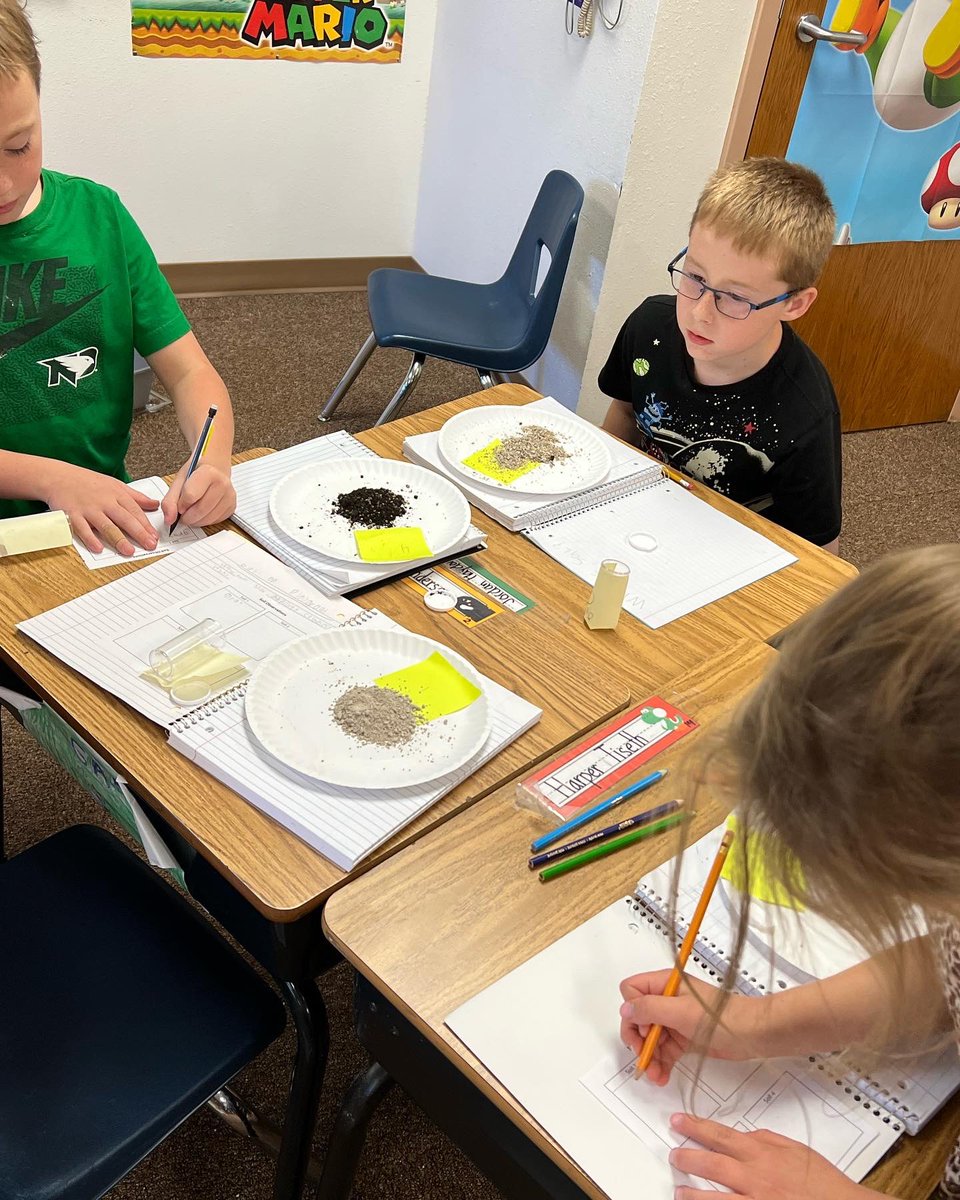 MrEs34Class2021's tweet photo. Today our scholars became scientists. We started our first step of our investigation by observing four different soils from across the United States. #scienceisfun #soil #gettingourhandsdirty https://t.co/npYEvCn3JI