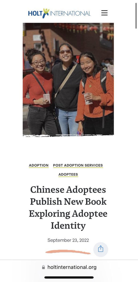 New blog for <a href="/holtintl/">Holt International</a> ✨✨
Read here ~ holtinternational.org/chinese-adopte…
#adoption #blog #author #book