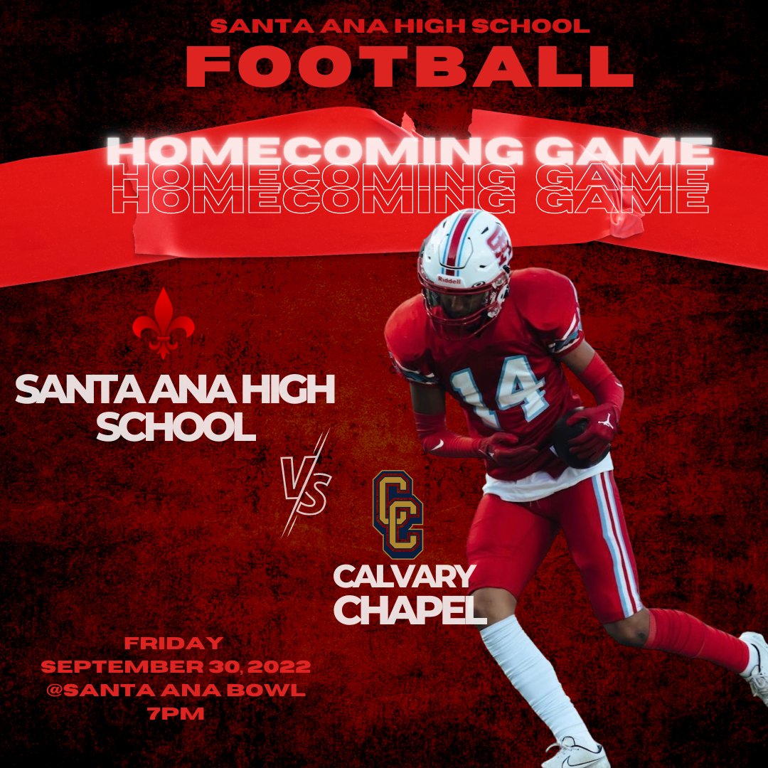 Homecoming game this Friday SAINTS!! See you all there!! 📣⚜️🏈 #OnceASaintAlwaysASaint #sahs #SAUSD