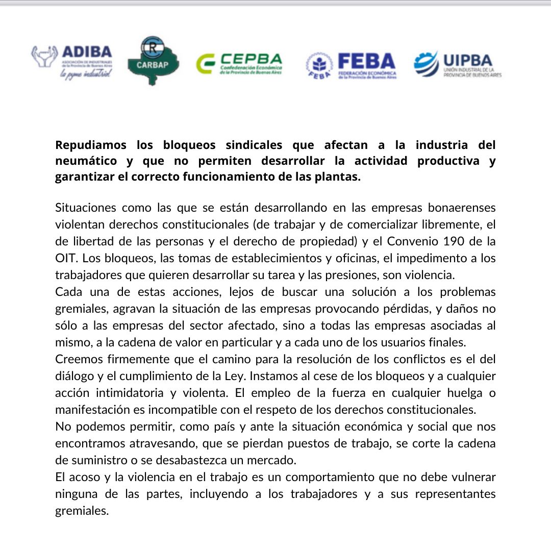 FebaOk's tweet image. #Comunicado en repudio a los bloqueos sindicales.