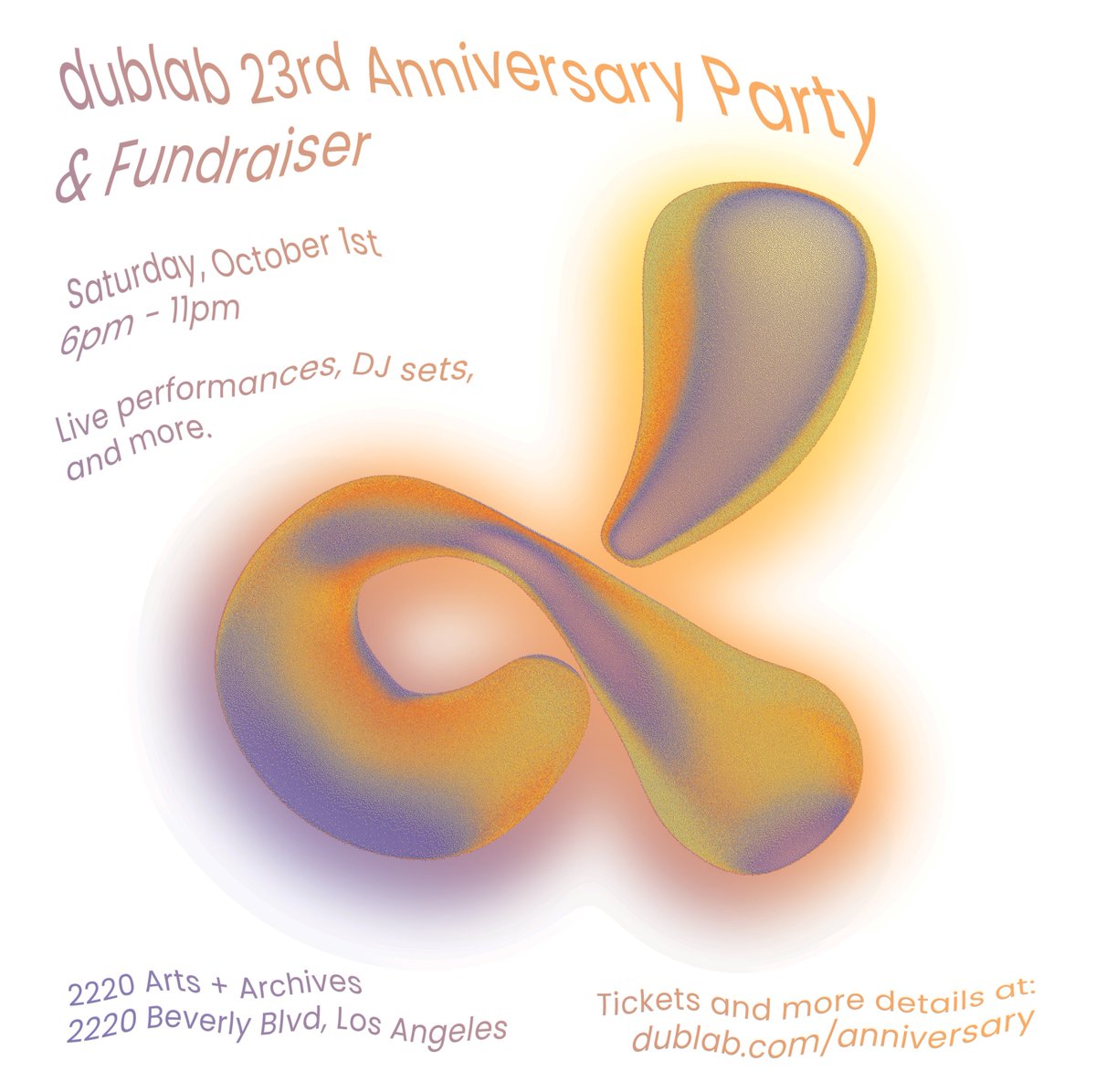 teamhappily's tweet photo. We're proud supporters of the @dublab 23rd Anniversary Party &amp; Fundraiser! ✨🥳🎶

Join us in supporting this LA community radio station for their annual fundraiser with proceeds going towards its programming + non-profit mission. More details at https://t.co/DzKugRHpH9 https://t.co/ZjjYLFWx12