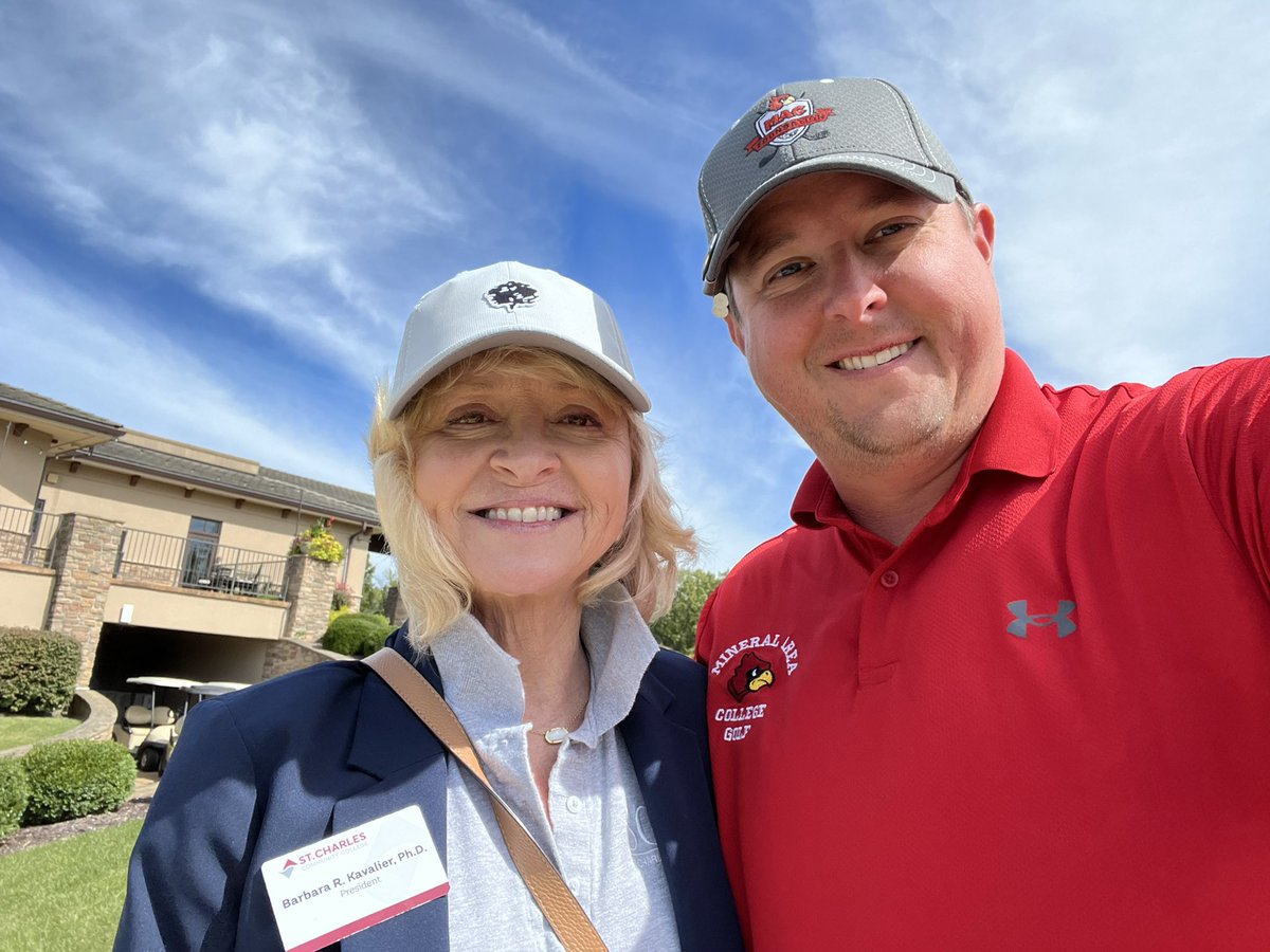 MAC_President's tweet photo. Community colleges supporting each other! Beautiful day at @StChasCC for their annual golf tournament. @MCCATweet @BrianMillner @CliffJudy https://t.co/d6mcUyZo9a