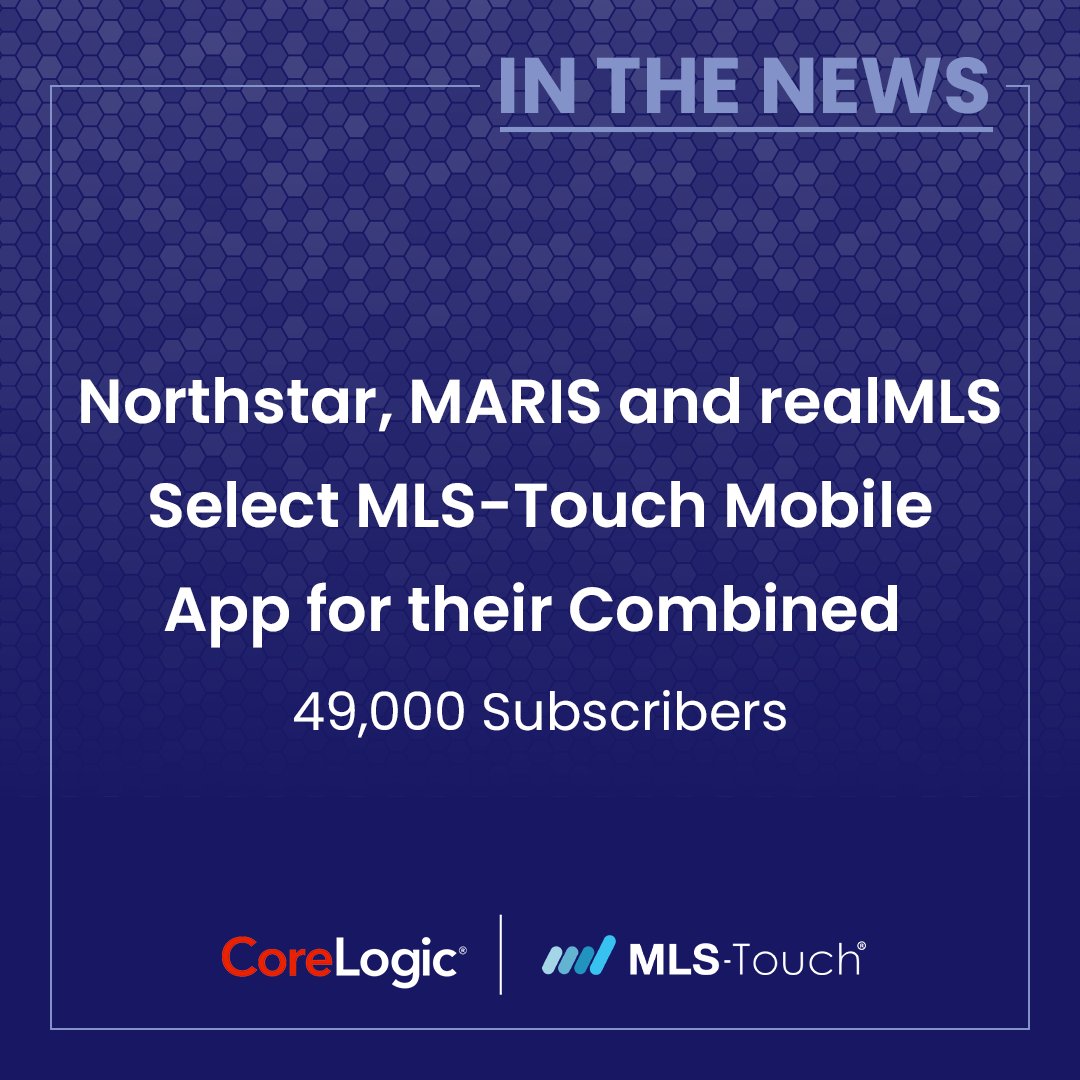 CotalityRES's tweet photo. We are excited to announce that NorthstarMLS, MARIS, and realMLS have selected MLS-Touch as their mobile MLS app. Read the press release at https://t.co/IKeN1vNlaE. #CoreLogicRES #NorthstarMLS #MARISMLS #RealMLS #MLSTouch #ProspectsMobile #ProspectsSoftware #MobileMLS https://t.co/ztOjiOEnxq