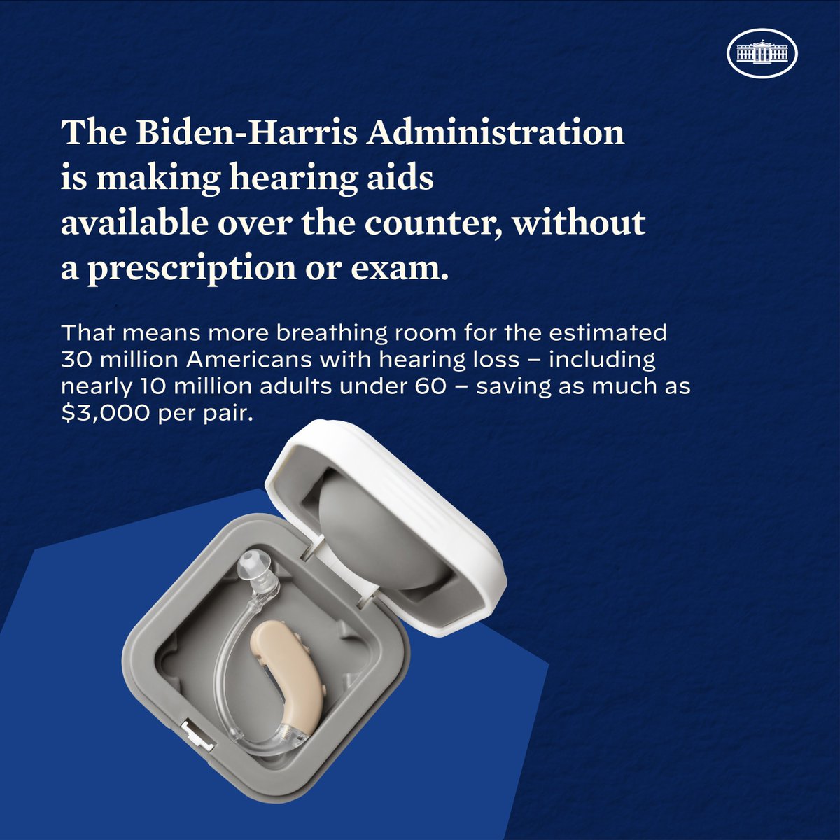 Starting next month, Americans can buy hearing aids over the counter – without a prescription or exam. This will lower costs for an estimated 30 million Americans.