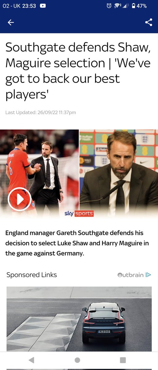 Nowhere near our best players , slab head is total shite and you can't back out of form players . It just stinks of no balls. Southgate has to go, should have done Italy and Germany with the players we have now