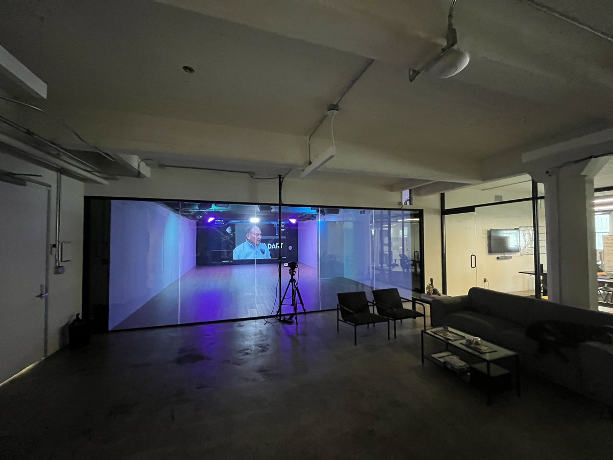 Watching live <a href="/NASA/">NASA</a> #DARTMission on the <a href="/STEEZY_Studio/">STEEZY Studio</a> LED wall