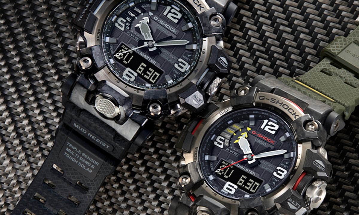 GShock_US's tweet photo. Rugged by definition. The Mudmaster tackles the terrain with ease, standing up to sand and dirt with mud-resist buttons. Triple sensor measurements altitude, barometric pressure, and temperature, making it the ultimate G-SHOCK for durability.
#GSHOCK #Mudmaster #MasterofG https://t.co/K9QgpRBjhX