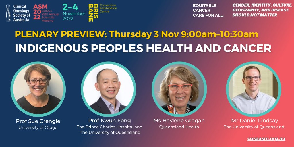 COSA (@cosaoncology) on Twitter photo Our #COSA22 theme is EQUITABLE CANCER CARE FOR ALL
Our program is packed with exciting and engaging sessions... Like this one!
You don't want to miss it! Check out the full program & register now: cosaasm.org.au
<a href="/tiekemanu/">Sue Crengle</a> <a href="/danblindsay/">Daniel Lindsay</a> Our #COSA22 theme is EQUITABLE CANCER CARE FOR ALL
Our program is packed with exciting and engaging sessions... Like this one!
You don't want to miss it! Check out the full program & register now: cosaasm.org.au
<a href="/tiekemanu/">Sue Crengle</a> <a href="/danblindsay/">Daniel Lindsay</a>