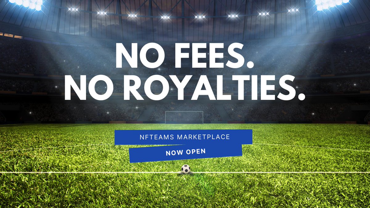 Zero fees.
Zero royalties.

NFTeams joins <a href="/cryptopunksnfts/">CryptoPunks</a> as the only NFT collections to have 0% fees.

Our new marketplace is another brick in the NFTeams ecosystem.

Oh, and only 1% of teams listed... 👀

marketplace.nfteams.club