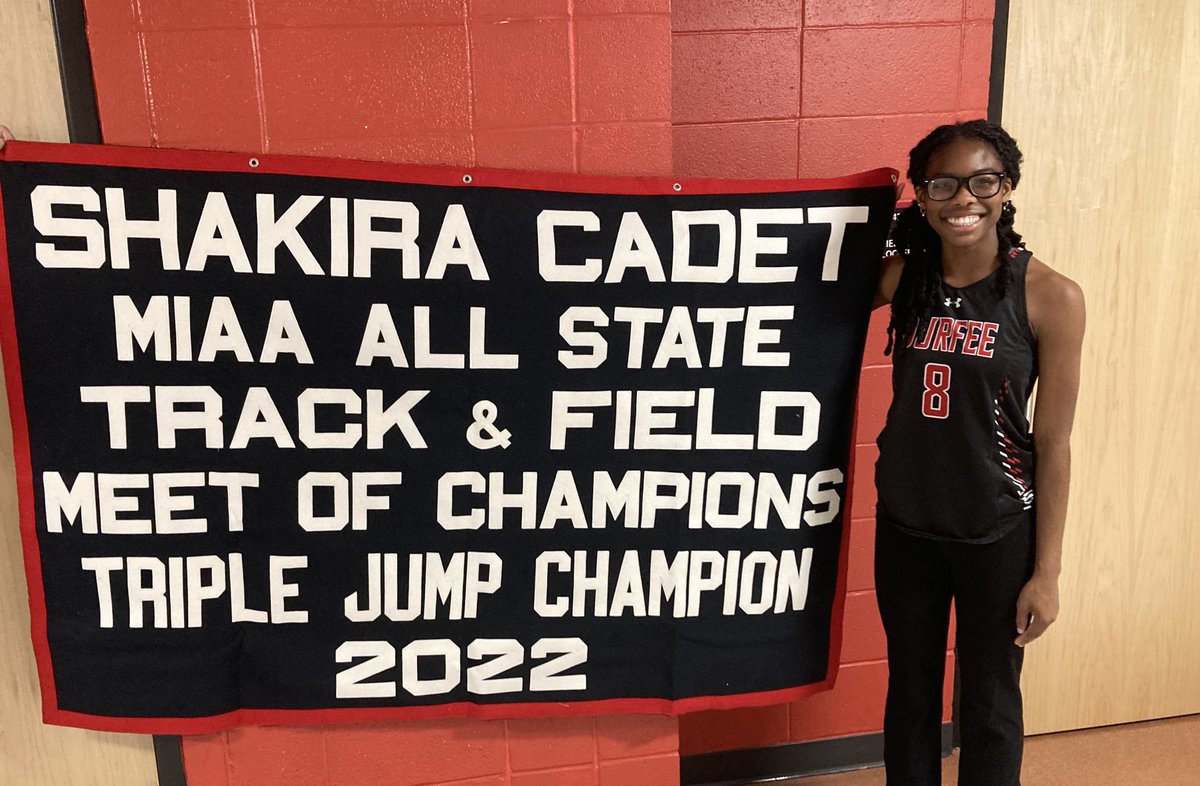 It was a banner day today for Shakira Cadet! Looking forward to hanging this in the Luke Urban Fieldhouse!! ⁦<a href="/frps_durfee/">Durfee High School</a>⁩ ⁦<a href="/DurfeeTF/">Durfee Track and Field</a>⁩ ⁦<a href="/FRPSsupt/">Fall River Public Schools Supt</a>⁩