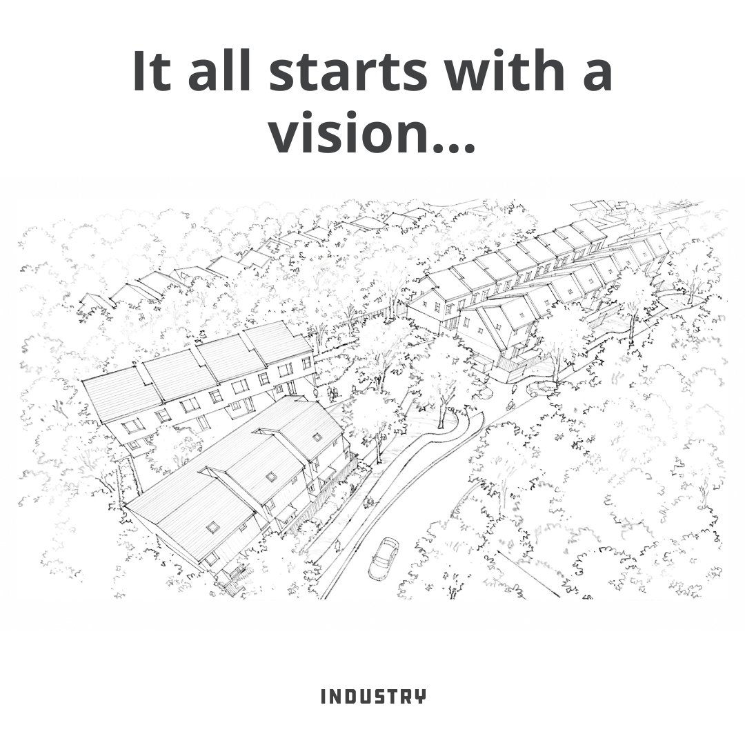 When we had an idea to make affordable living possible in Austin, we had to put our even bigger vision down on paper, and here's one of the first renderings. 

Now that we've broken ground &amp; solidified the plans for 23 homes, it's safe to say that the fun is just getting started!