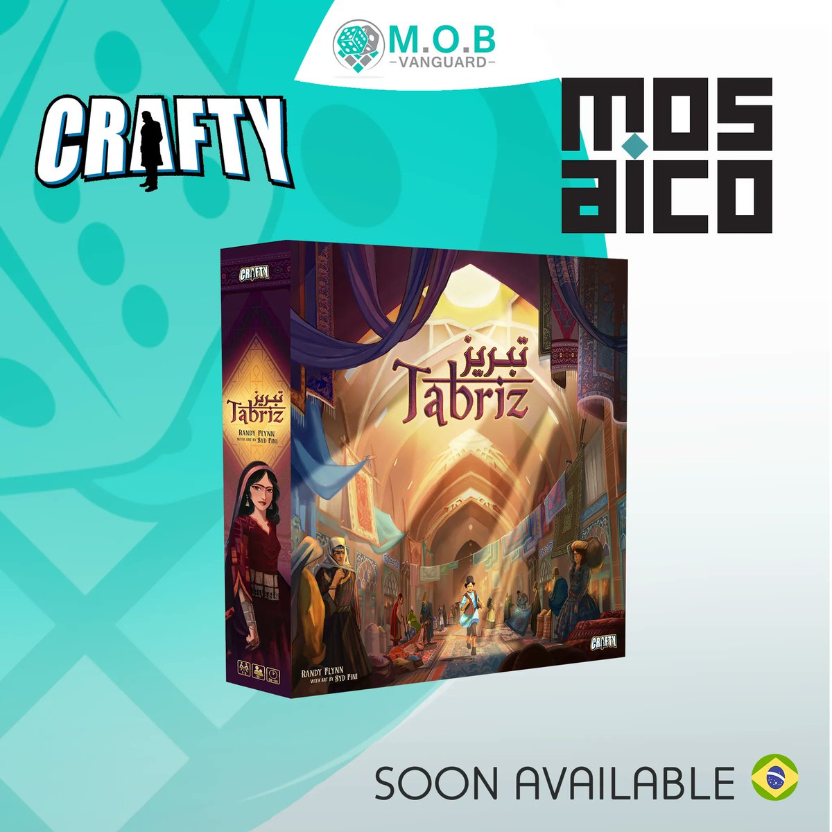 MOBVanguard1's tweet photo. Portuguese/Brazilian-speaking gamers rejoice! @MosaicoJogos is bringing @rf_seattle and @craftygames' masterpiece Tabriz to you and we could not be any more excited!
#mobvanguard #proudagent #licensing #boardgames #bgg #craftygames #mosaicojogos #brazil https://t.co/1VsADffi6w