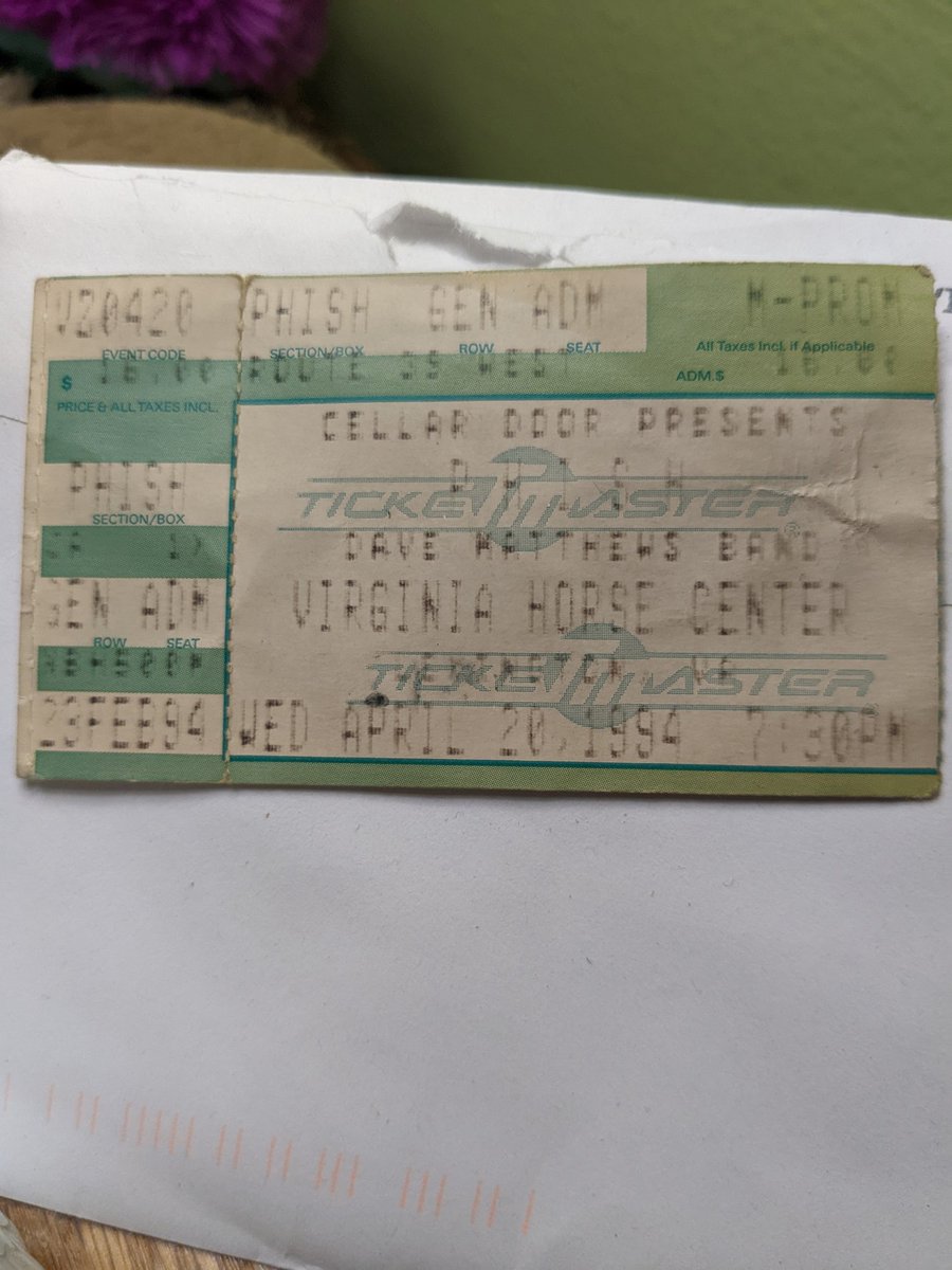 charles37919's tweet photo. @PhishRT 4/20/94 Dave Matthews band opened https://t.co/JCCRfikFk9