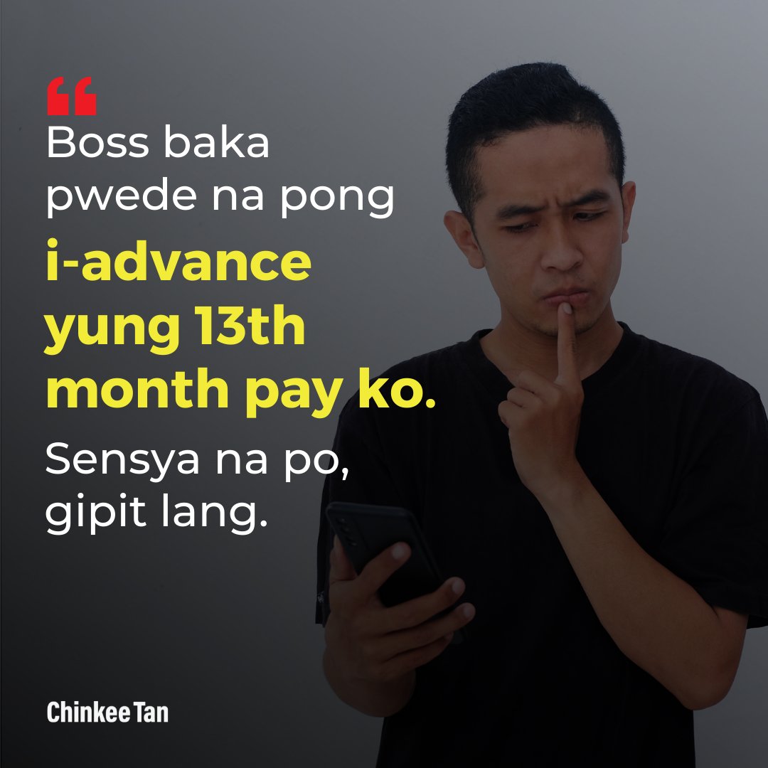 chinkeetan's tweet photo. Ay baka naman! Kaso naka-base sa performance eh haha πππββοΈ
=================
Be wealthy and debt-free. Visit: https://t.co/r7mTxoUwhx
#13thmonth #bonus #hugotquote https://t.co/t5DvWE4zlN