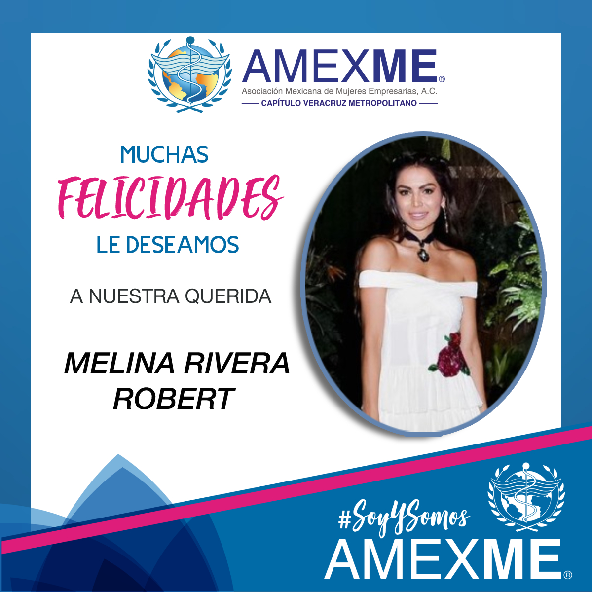 FELICITAMOS calurosamente por su cumpleaños a nuestra querida Melina Rivera Robert 
Atte:
Mtra. Juanita Utrera 
Presidenta