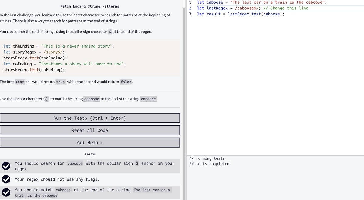 ktkt_justcode's tweet image. Day 14: JavaScript Algorithms
.match の使い方の勉強。
なんとか２週間続きましたね笑
#駆け出しエンジニアとつながりたい 
#プログラミング初心者と繋がりたい
#プログラミング初心者