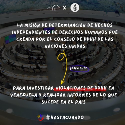 hastacuandoddhh's tweet photo. Desde #HastaCuando buscamos promover la renovación de la Misión de Determinación de Hechos Independientes para Venezuela 🇻🇪 

Pero ¿Qué es exactamente la Misión?

A continuación te lo contamos 👇🏻
#QueSigaLaMisión https://t.co/0t2OYjkKOE