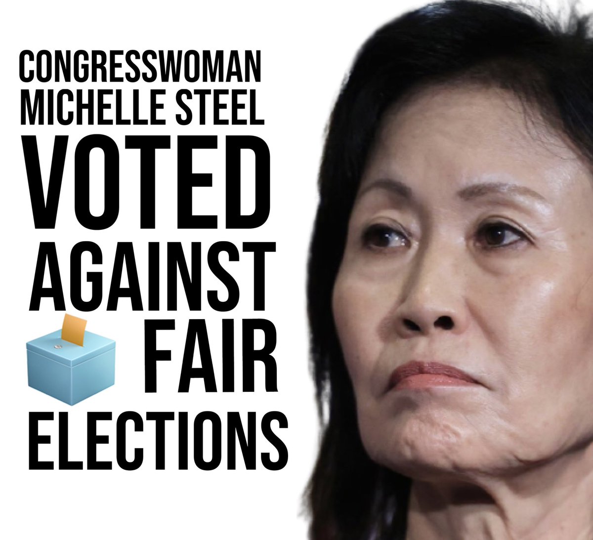 LarryTenney's tweet photo. @AllegromyUSA @MichelleSteelCA She votes NO on everything! #DoNothingMichelle https://t.co/a68TYZcvL9