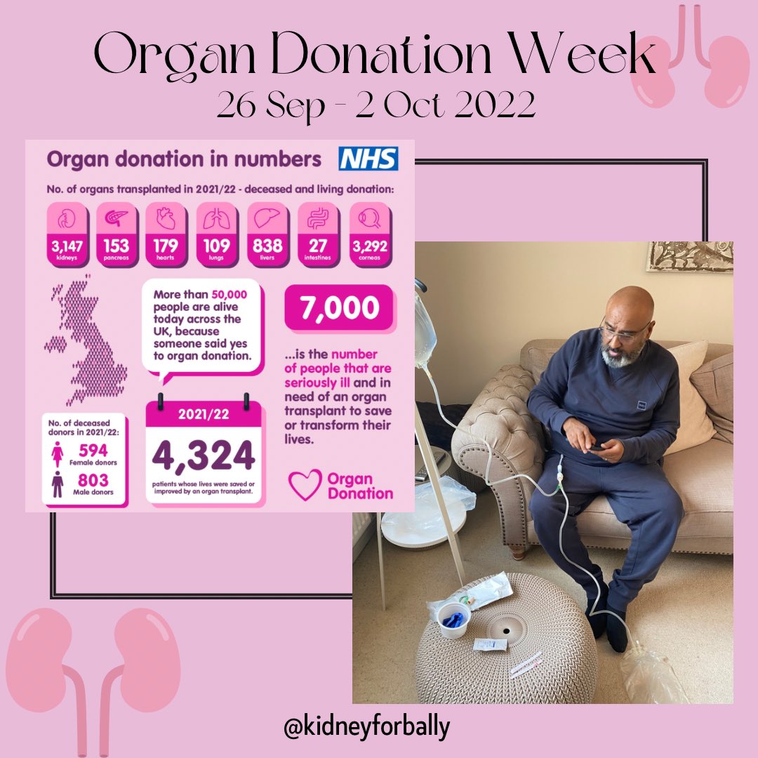 #OrganDonationWeek a week where we can all take a few moments to read further about what #OrganDonation actually means &amp; how it can positively impact on peoples lives. 

We are looking for donors to help Bally &amp; all the other 7000 people across the UK patiently waiting 
#nhs #you