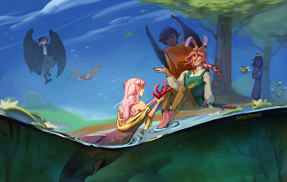 smudlesmel's tweet image. Day 24, &quot;Coral&quot;. She came to show them a pretty thing! 
#technofanart #nihachufanart #osmp