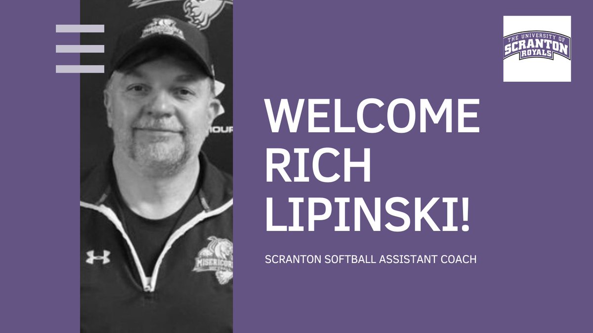 We're excited to welcome Rich Lipinski to the Scranton softball family. He brings a tremendous amount of knowledge and experience to the program. WELCOME TO THE FAMILY COACH RICH! #scrantonsoftball #royalstrong #coachingstaff #family #isitspringyet