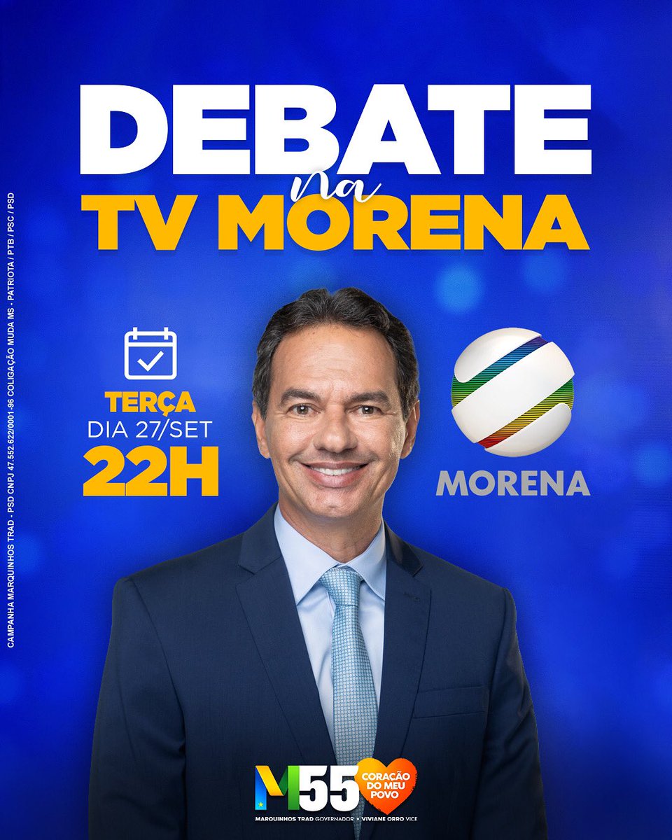 marquinhostrad_'s tweet photo. Estamos na reta final, meu povo! Amanhã teremos o último debate entre candidatos ao governo de Mato Grosso do Sul, dessa vez realizado pela TV Morena. https://t.co/reY9oPtAdg