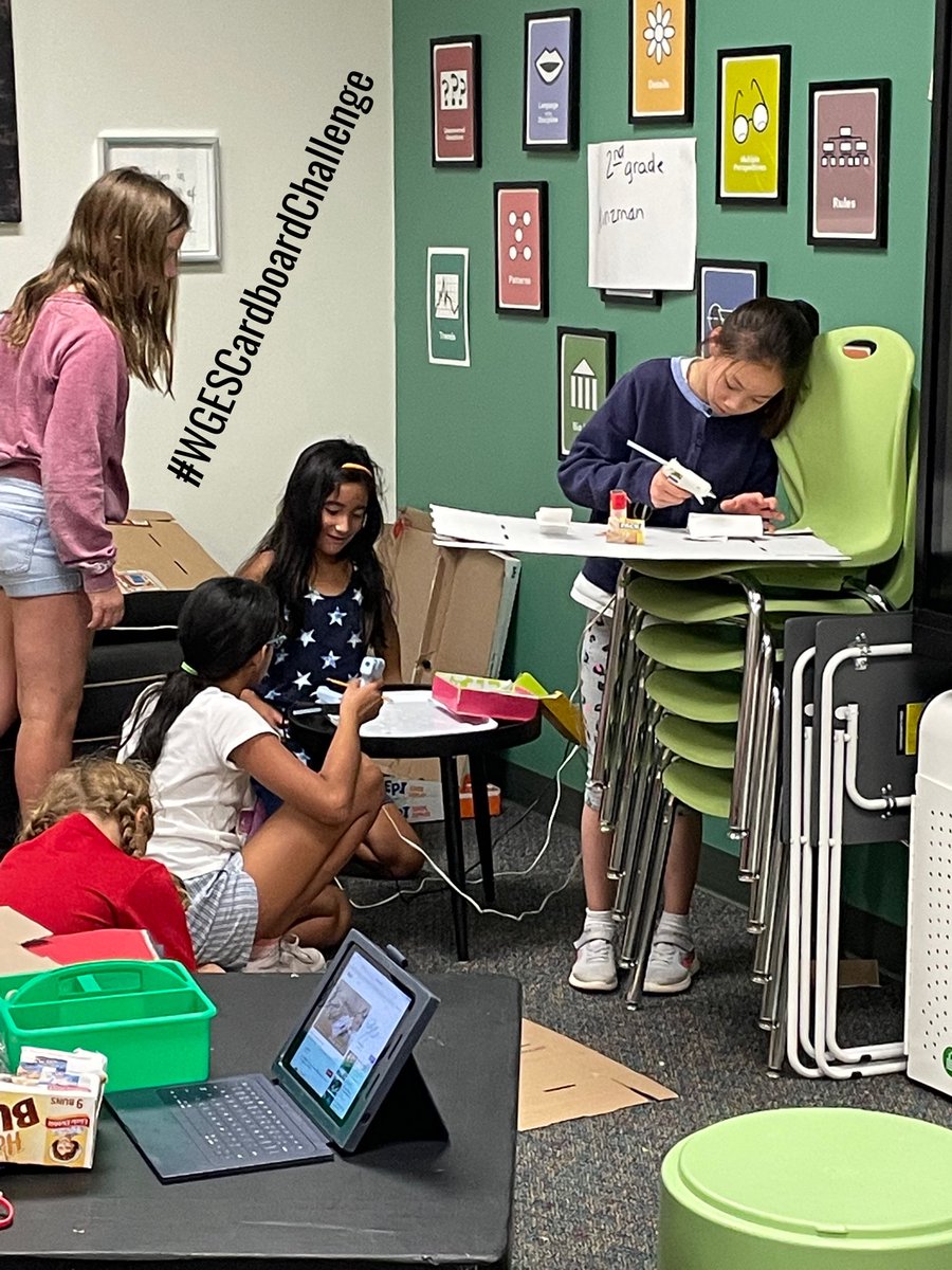 timmyGTI's tweet photo. Completing 3rd @WGESdragons collaborative posters on โcardboard techniquesโ 2 join w/o using copious amounts of tape/glue #higherlevelthinking #problemsolving Next, fix barriers on golf course holes using a new technique. #TPSPTimmy #WGESCardboardChallenge #theGrove https://t.co/3DiubLezJE
