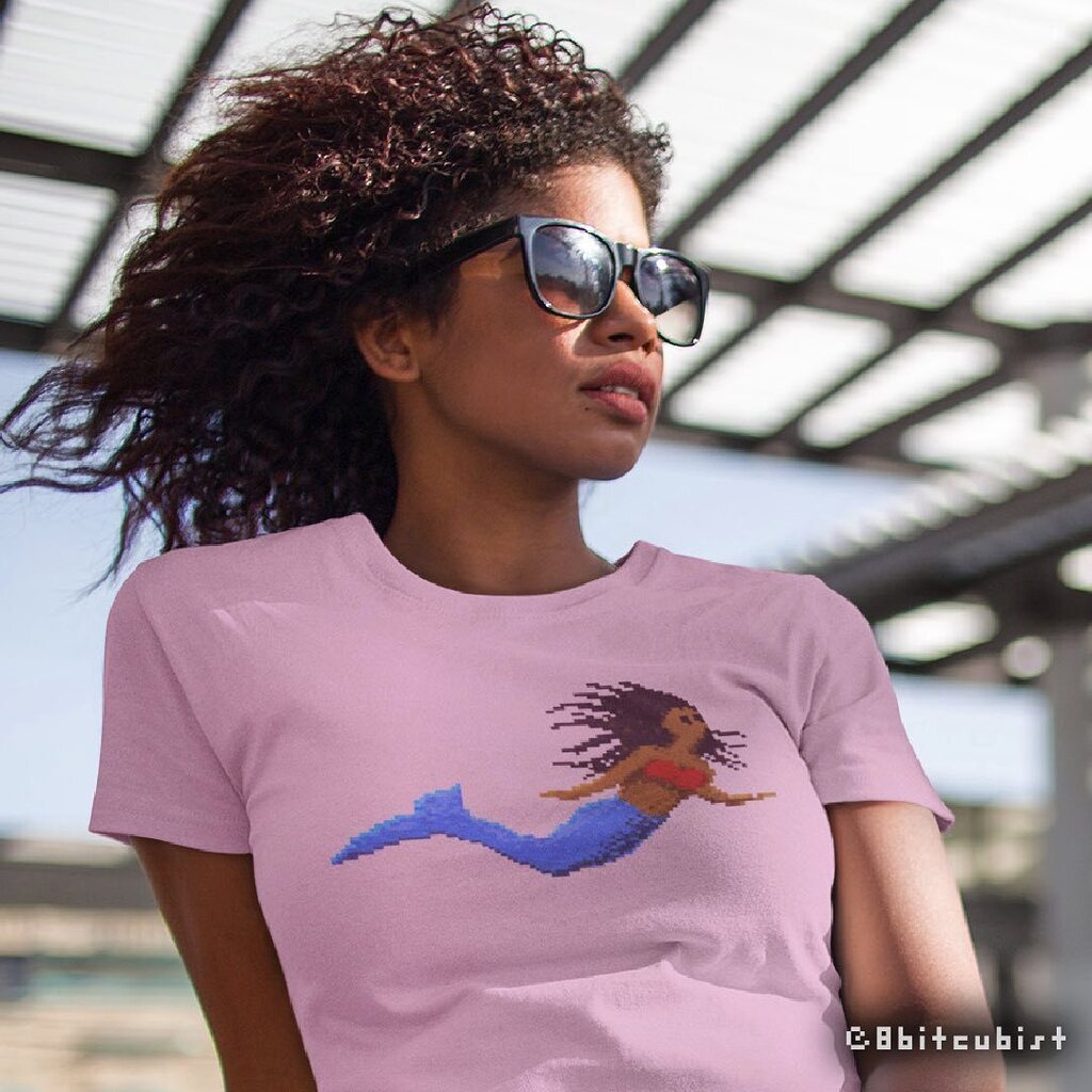 8bitcubist's tweet photo. "Mermaid" Tee. Link in bio. 
.
#fashion #clothing #streetwear #pixelart #popart #popartist #8bitcubist #artprint #sanpedro #lbartwalk #8bitart #longbeachart #longbeachartist #blackartist #8bitcubistapparel #mermaid #blackmermaid https://t.co/Fo4LcPGqiK https://t.co/cmqBZsRHW2