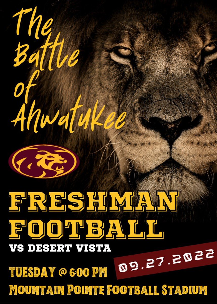 MPHS_FBBoosters's tweet photo. 🦁 It’s TUKEE BOWL WEEK!

Catch Freshman Pride on TUESDAY night when they take on the Thunder

It’s a HOME GAME!
Kickoff at 6:00pm

Tickets available ONLY on https://t.co/NhU52xLRSx
***NO CASH TICKET SALES AT THE GATE 

https://t.co/CEHN57wzl0

#RollPr1de #ETC #TukeeBowl https://t.co/BZsK6AxnQu