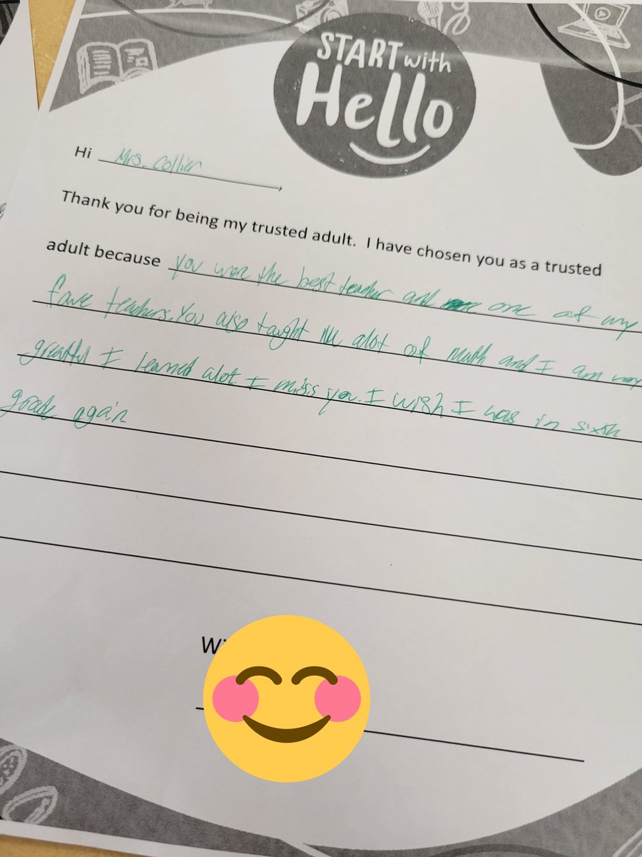 chasingstruggle's tweet photo. Loved receiving these Start with Hello letters today. This is my "why." I am so happy to be a trusted adult in these kids' lives. 😊🖤💛🖤💛🖤💛#LincolnPrideWCS @warrenschools https://t.co/PlOaT4s4Aj