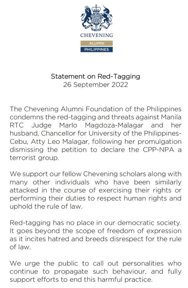 #chevening #Philippines #redtagging