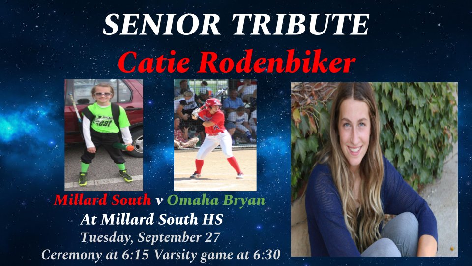 Senior Spotlight: Catie Rodenbiker <a href="/CRodenbiker/">Catelyn Rodenbiker</a> 
Study in college: Marketing
Favorite movie or binge show: Drive to Survive
Life defining song: The Climb
Go to food or restaurant: Chipotle
Advice: Have fun and enjoy the ride!